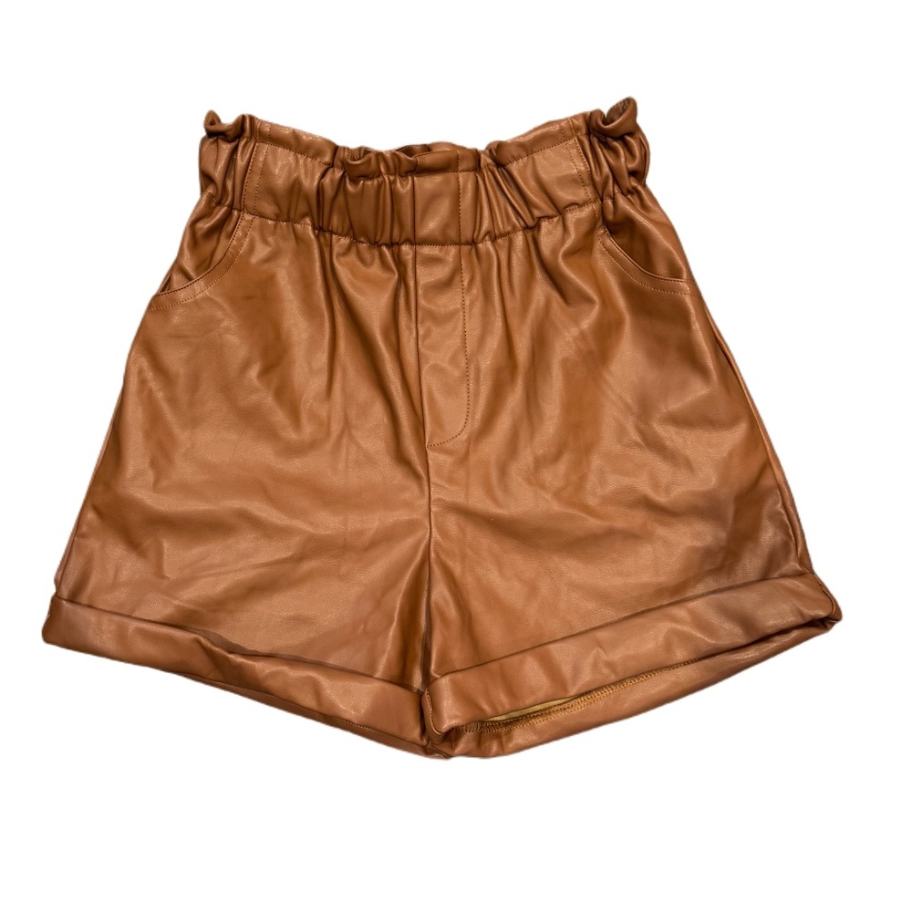 Chocolate USA Leather Look Shorts Size S